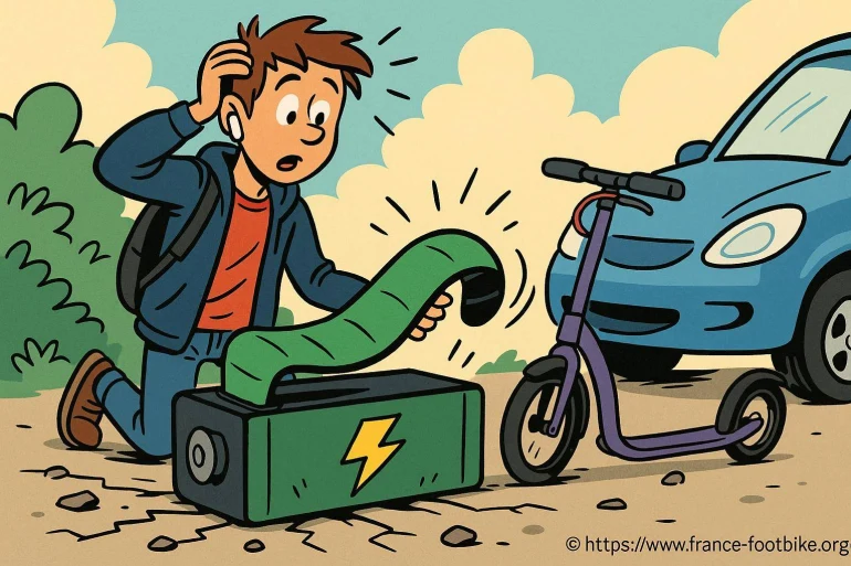 Garçon surpris avec batterie électrique