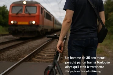 Un homme de 35 ans meurt percuté par un train à trottinette à toulouse en 2025
