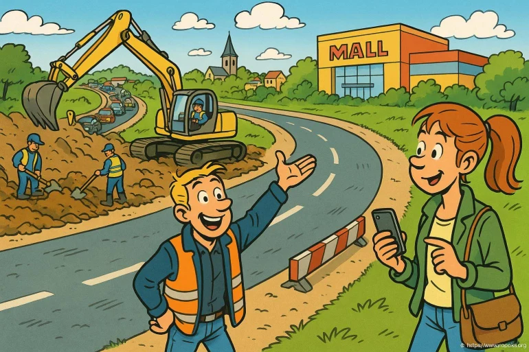 Chantier de construction près d un centre commercial