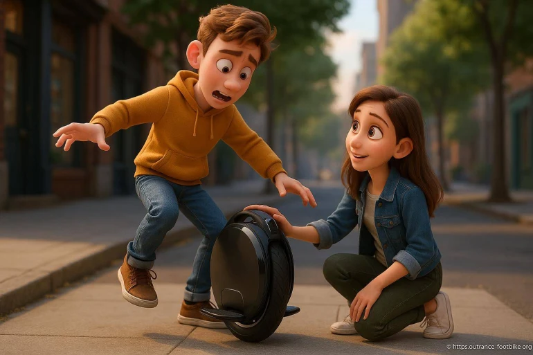 Jeune garçon et fille avec gyropode électrique
