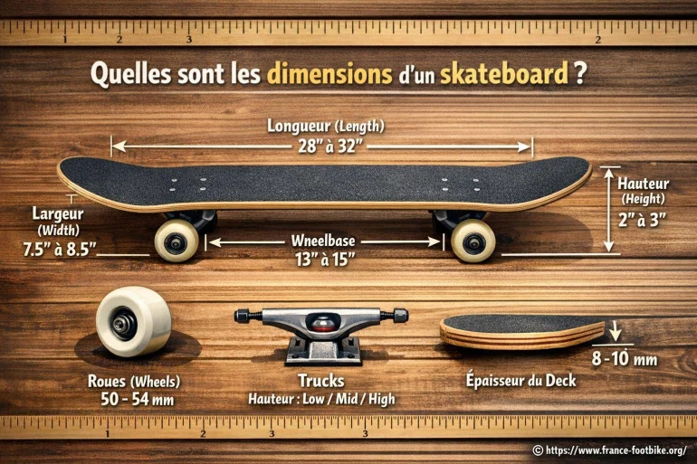 Quelles sont les dimensions d’un skateboard ?