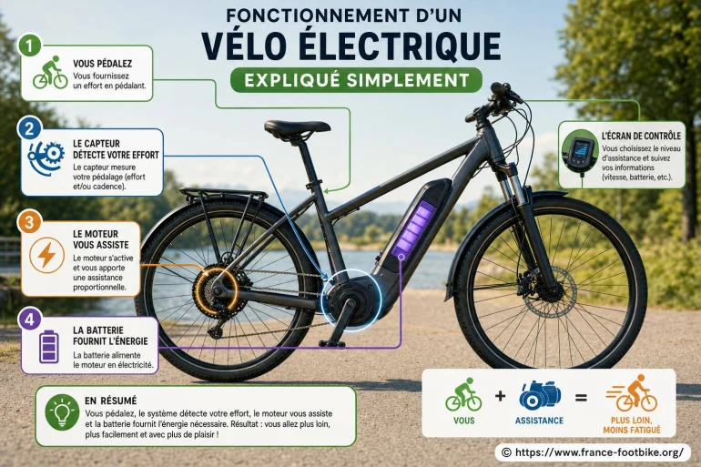 Fonctionnement d’un vélo électrique expliqué simplement